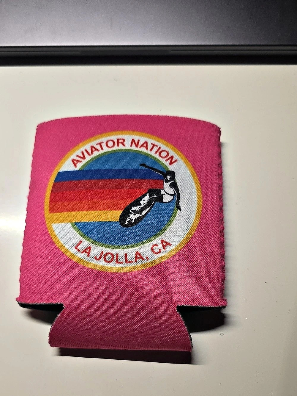 Aviator Nation La Jolla Can Cooler Koozie Pink & Blue